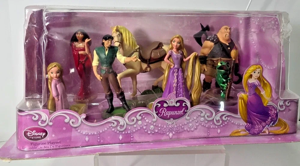 Disney Store Tangled Rapunzel PVC Figure Playset, Cake Toppers NIB